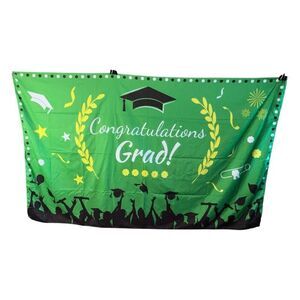 Congratulations Graduate Decorations Party Backdrop Large Banner Green 70X43